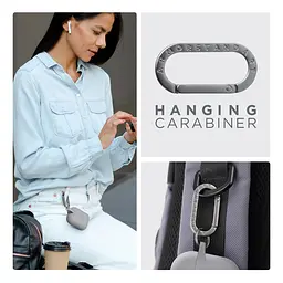 Силіконовий чохол для навушників Apple AirPods Pro 3, Hang Case, сірий, ультратонкий захисний кейс товщиною 2 мм, захист від подряпин, пилу та ударів, компактний, з карабіном для кріплення, ArmorStandart (ARM88275) - мініатюра 6