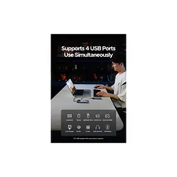 Концентратор Ugreen USB-C 7-in-1 3xUSB + 1xUSB-C + HDMI + RJ45 + PD 100W CM888 gray (45155) - мініатюра 8
