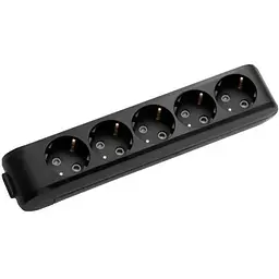 Колодка для подовжувача Panasonic X-tendia із заземленням 5 гнізд black (WLTB04502BL-UA)