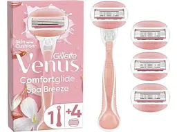 Станок для голiння VENUS 1шт Comfortglide Spa Breeze з 4 змінними картриджами