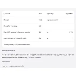 Магній гліцинат Trace смак винограду 180 г - мініатюра 3