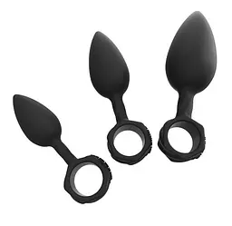 Набір анальних пробок Bathmate Anal Training Plugs, 3шт, чорний - мініатюра 2