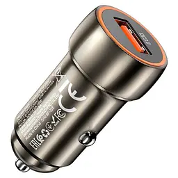 Автомобільний зарядний пристрій Hoco Z46 Синій shield single port QC3.0 car charger Темно-сірий