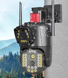 Бездротова зовнішня IP камера V380 WI FI · Подвійна вулична камера відеоспостереження 2 об'єктиви 4MP+4MP з віддаленим доступом - мініатюра 3