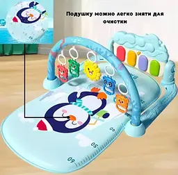 Ігровий килимок-піаніно з дугою та підвісними іграшками, 72×43 см, для немовлят - мініатюра 5