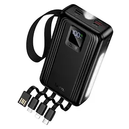 Універсальна мобільна батарея HOCO Jingyao power bank dual lighting four cables J173 (20000mAh) |2C/2A, PD/QC, 22.5W/3A|