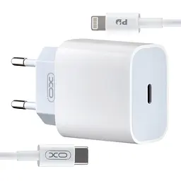 МЗП XO L77 EU 20W Fast charger with Lightning cable ( Type to Lightning ) White
