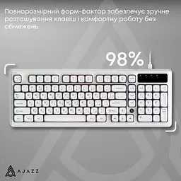Клавіатура Ajazz AF98 USB UA White (AF98-W) - мініатюра 8