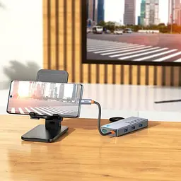 Порт-реплікатор мультиадаптер Hoco HB50 Wow 5-in-1 multi-function converter (HDTV+PD+Usb 3.0x3) - мініатюра 5
