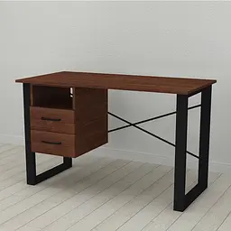Письмовий стіл із ящиками Ferrum-decor Оскар 750x1200x600 метал Чорний ДСП Венге 16 мм (FRD-105380)