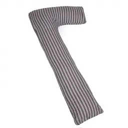 Подушка для вагітних та відпочинку MirSon Г-подібна №5001 Color Line Stripe Gray 140х40х20 см сіра (2200010969528) - мініатюра 2