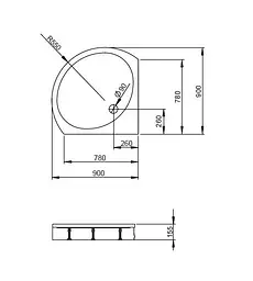 Душовий піддон Radaway Patmos B 90x90 4T99155-03 - мініатюра 5