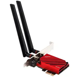Мережева карта PCI-E Fenvi FV-BE8800 Wi-Fi 7 тридіапазонний адаптер модуль Bluetooth 5.4 Black Red (19127)