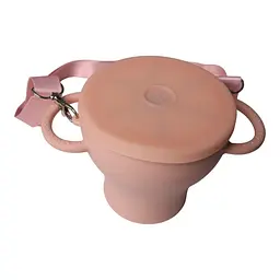 Безопасная пищевая силиконовая складная чашка oldbro 450 мл Pink - мініатюра 2
