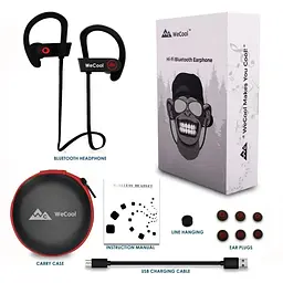 Навушники WeCool U8i Bluetooth з мікрофоном Червоні  - мініатюра 4