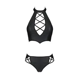 Комплект із еко-шкіри Passion Nancy Bikini black L/XL - мініатюра 5