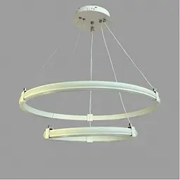Linisoln 9803-2, біла підвісна LED-люстра з двох кілець 60×40 см, 75 Вт, 3000-6000 К - мініатюра 3