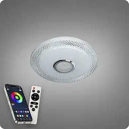 Люстра світлодіодна 517 Dlight RGB з пультом і колонкою 70Вт Білий (02166) - мініатюра 9