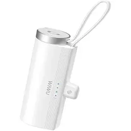 Портативний ЗП Power Bank Wiwu W026 2 in 1 Type-C з БЗП For Apple Watch 15W 5000 mAh White
