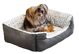 Лежак для собак і котів Ferplast Sweetie 45 зі штучним хутром сірий 48x37x16 см 81064499 - мініатюра 10