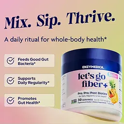 Пробіотичні волокна Enzymedica Probiotic Drink Lets Go Fiber смак тропічних фруктів 261 г - мініатюра 3