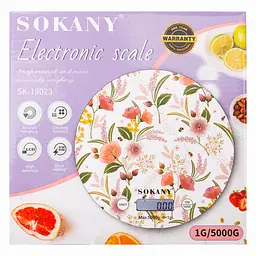Кухонні настільні електронні ваги Sokany SK-19023 для зважування продуктів LCD-дисплей до 5 кг Білий - мініатюра 5