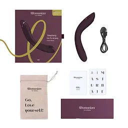 Лубрикант Womanizer OG + 50 мл - Вибратор для точки G c вакуумной стимуляцией, 17.6х3.9 см баклажановый - миниатюра 13
