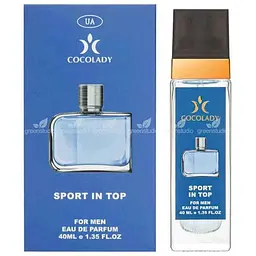 Парфумована вода для чоловіків COCOLADY 40мл "SPORT IN TOP" аромат LACOSTE ESSENTIAL SPORT MEN