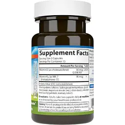 Вітамін D3+K2 Carlson Vitamin D3+K2 2000 МО 90 мкг 30 вегетаріанських капсул - мініатюра 2