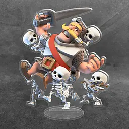 Акрилова колекційна фігурка Clash of Clans, Clash Royale Персонаж Армія скелетів та Лицар 15 см