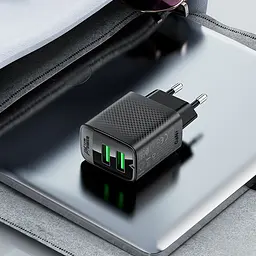 Зарядний пристрій 2xUSB 12W (2xUSB-A) A86 Чорний Acefast - мініатюра 8