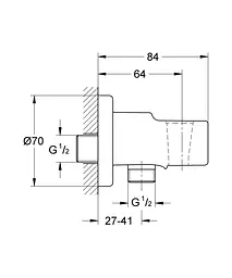 Підключення для душового шлангу з тримачем Grohe QuickFix Vitalio Universal 26962001, Хром - мініатюра 7