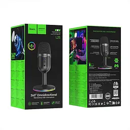 Настільний мікрофон HOCO L25, кабель 1.6м, Black, BOX - мініатюра 5