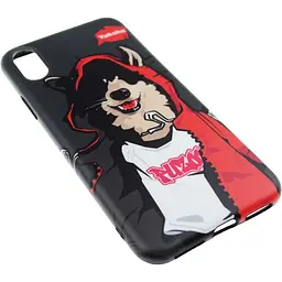 Чохол-накладка PUZOO TPU Glossy Surface IMD Hip Hop iPhone X MC Husky Black - мініатюра 3