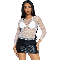 Топ Leg Avenue Long Sleeves T-Shirts White One Size