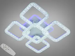 Стельова світлодіодна люстра Romin з підсвіткою, димером, 65W, біла - мініатюра 2