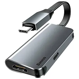 Перехідник адаптер Baseus Little Box Type-C to HDXiaomi+Type-C Smart HUB Converter CAHUB-E0G Grey