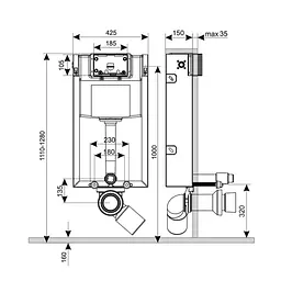 Інсталяція для унітаза Qtap Nest QT0133M425 - мініатюра 2