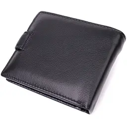 Гаманець для чоловіків зручного розміру з натуральної шкіри ST Leather 22463 чорний - мініатюра 5
