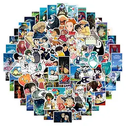 Стікерпак Набір наклейок GeekLand Роботи Хаяо Міядзакі Тоторо Hayao Miyazaki 100 штук