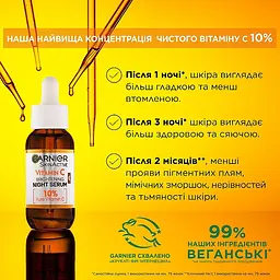 Нічна сироватка Garnier Skin Naturals Vitamin C Brightening Night Serum 30 мл - мініатюра 8