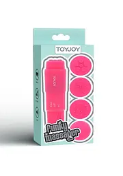 Вібромасажер з насадками Toy Joy Funky Massager, 10х2.5 см (рожевий) - мініатюра 3