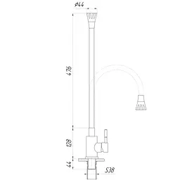Змішувач для кухні Globus Lux Alpen SBT1-203SA-GP-B01 Графіт - мініатюра 6