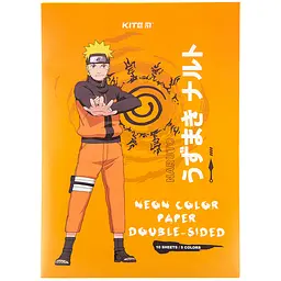 Папір кольоровий "Kite" /NR23-252/ неон. A4/(10арк/5кол) "Naruto" (1/50)