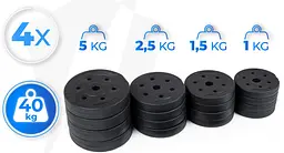 Гантелі розбірні бітумні THUNDER GYM-03 зі з'єднувачем для штанги, 2 х 20 кг (GYM-03) - мініатюра 7