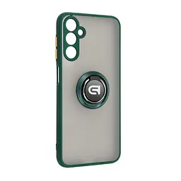 Чехол с кольцом-держателем для Samsung Galaxy M14 5G (M146), Frosted Matte Ring, зеленый, защитная панель с матовой задней стенкой, противоударный чехол с защитой всего корпуса, TPU + поликарбонат (PC), с защитой камеры, ArmorStandart (ARM68363)