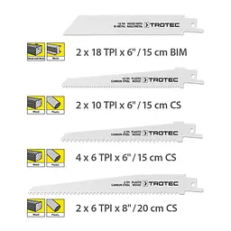 Набір полотен для пили шабельної Trotec 10 pieces Wood/Metal/Plastic Set (6215001205) - мініатюра 3