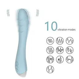 Вібратор Silver Fox для стимуляції точки G USB Синій K0825-2 - мініатюра 6