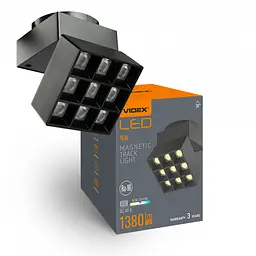 Світильник магнітний трековий Videx LE29B 16W 4000K 48V Black - мініатюра 2