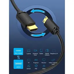 Кабель мультимедійний HDMI M to HDMI mini M 3.0m V2.0 4K60Hz Vention (AGHBI) - мініатюра 9